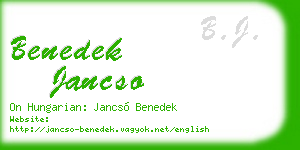 benedek jancso business card